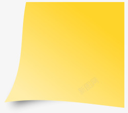 正方形便签纸亮黄色折角便签纸高清图片