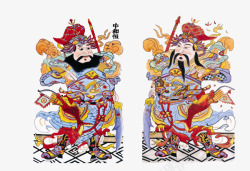 传统中国将军门神素材