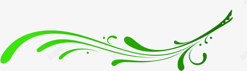 绿色漂浮线条创意花纹png免抠素材_新图网 https://ixintu.com 创意 漂浮 线条 绿色 花纹