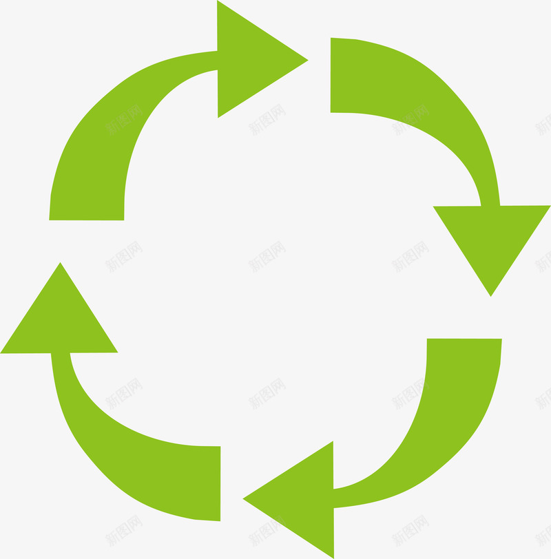 绿色垃圾桶图标png_新图网 https://ixintu.com 低能耗 可再生能源 可回收 回收利用 图标 垃圾桶 环保 生态标志 绿叶 绿色 绿色环保