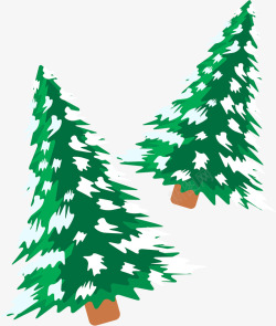 绿色手绘圣诞大树素材