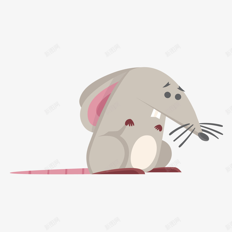 灰色大耳朵小老鼠矢量图eps免抠素材_新图网 https://ixintu.com 伤心的 动物 卡通 图案 小清新 生物 简约 老鼠 装饰 鼠 矢量图