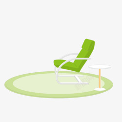 绿色椅子地毯矢量图素材