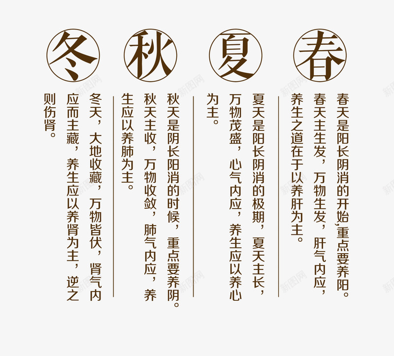 春夏秋冬字体排版png免抠素材_新图网 https://ixintu.com 中医 冬 夏 春 秋