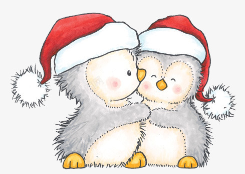 可爱带圣诞帽的小企鹅png免抠素材_新图网 https://ixintu.com 企鹅 可爱 圣诞帽 手绘