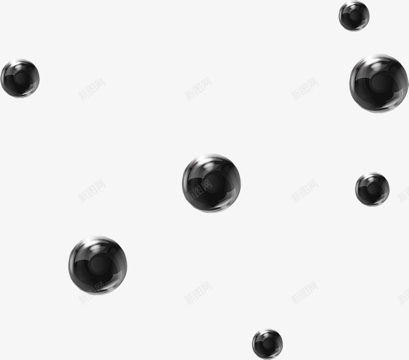 黑色圆形珍珠飘浮png免抠素材_新图网 https://ixintu.com 圆形 珍珠 设计 飘浮 黑色