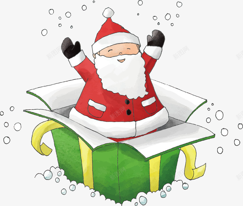 礼盒里的圣诞老人矢量图ai免抠素材_新图网 https://ixintu.com 冬季促销 圣诞促销 圣诞老人 圣诞节 打开的礼盒 矢量png 矢量图