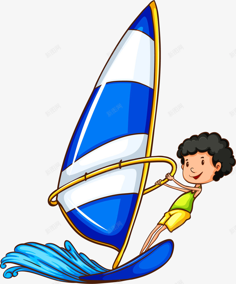 帆船冲浪运动员png免抠素材_新图网 https://ixintu.com 冲浪 帆船 极限运动 矢量素材 运动员