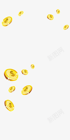 漂浮金币海报png免抠素材_新图网 https://ixintu.com 海报 漂浮 素材 金币