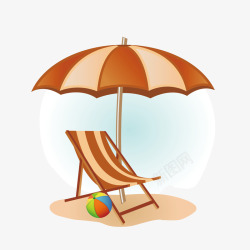 夏日海滩雨伞素材