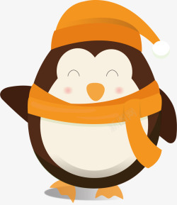 圣诞节可爱的企鹅素材