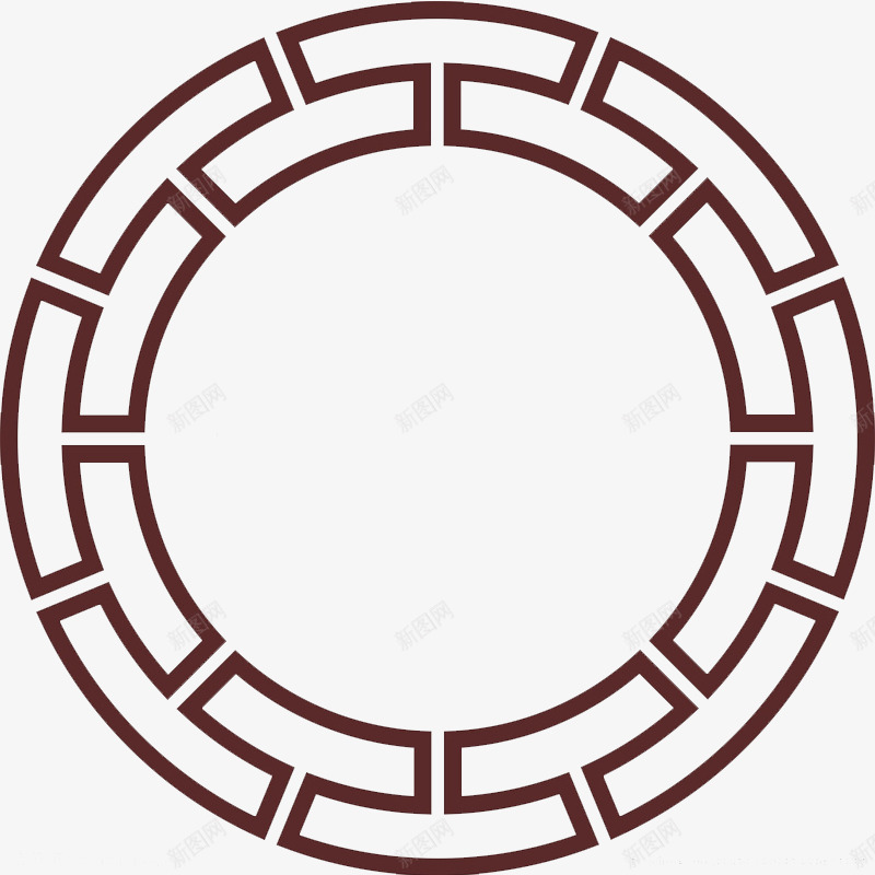 红色圆形中国风边框纹理png免抠素材_新图网 https://ixintu.com 中国风 古典圆框 圆形 红色 纹理 边框