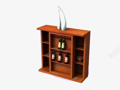 木质柜子png免抠素材_新图网 https://ixintu.com 实木配菜柜 家具模型 家居装饰 木质红酒柜 柜子模型 现代家具 配菜柜3D