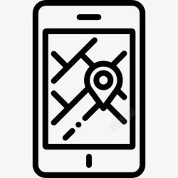 街道地图设计智能手机图标高清图片