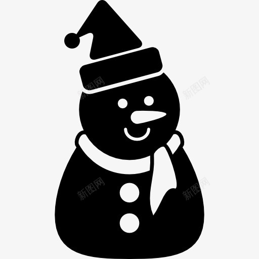 圣诞雪人的帽子和围巾和黑色图标png_新图网 https://ixintu.com 围巾 圣诞节 帽子 雪 雪人 雪人字符