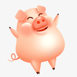 开心猪快乐的小粉猪高清图片
