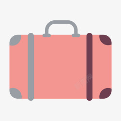 卡通粉红色的行李箱矢量图素材