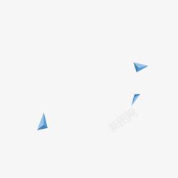 蓝色几何三角立方体漂浮素材