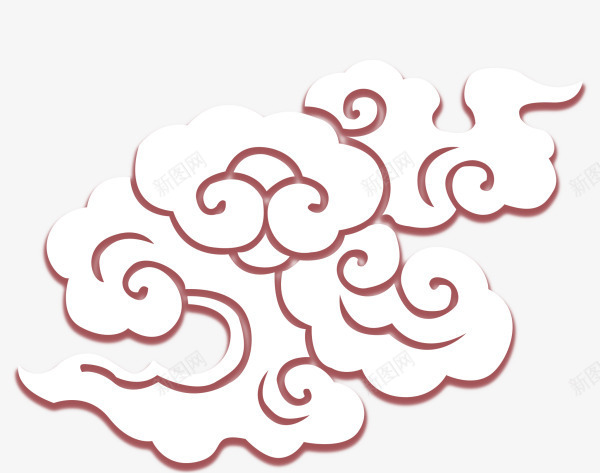 咖啡色线条中国风祥云png免抠素材_新图网 https://ixintu.com 中国风云朵 云层 漂浮云朵 祥云 线条云彩 装饰图案