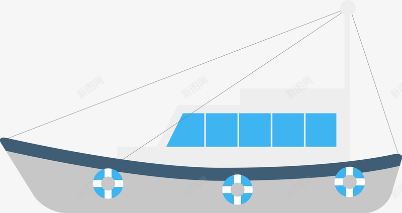 卡通渔船png免抠素材_新图网 https://ixintu.com 卡通 卡通船 帆船 帆船图 扁平化 木船 水上工具 渔船 渔船插图 渔船矢量 船 轮船