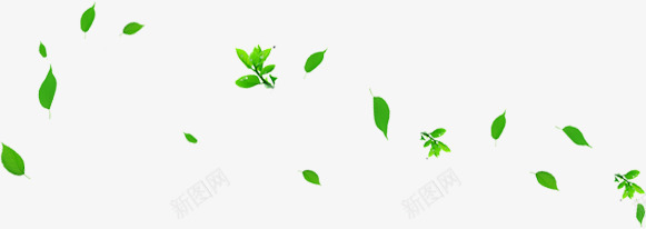 绿色卡通飘浮树叶装饰png免抠素材_新图网 https://ixintu.com 卡通 树叶 绿色 装饰 飘浮