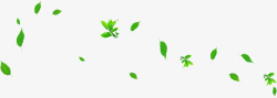 绿色卡通飘浮树叶装饰素材