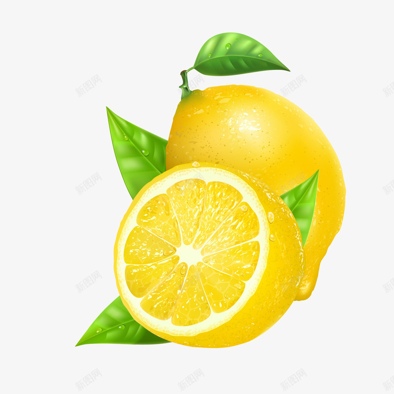 夏季黄色柠檬水果png免抠素材_新图网 https://ixintu.com 卡通水果 夏季水果 柠檬 背景装饰 黄色柠檬