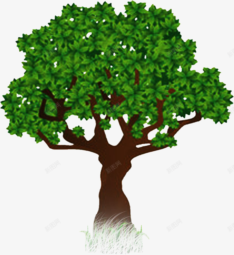 绿色植物树叶大树png免抠素材_新图网 https://ixintu.com 大树 树叶 绿色植物