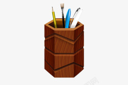 木质笔筒素材