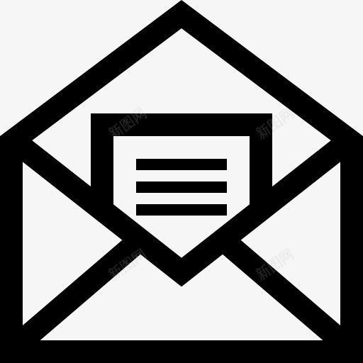 打开邮件标志信封和一封信里面图标png_新图网 https://ixintu.com 信 信封 打开邮件 接口 通信 邮件