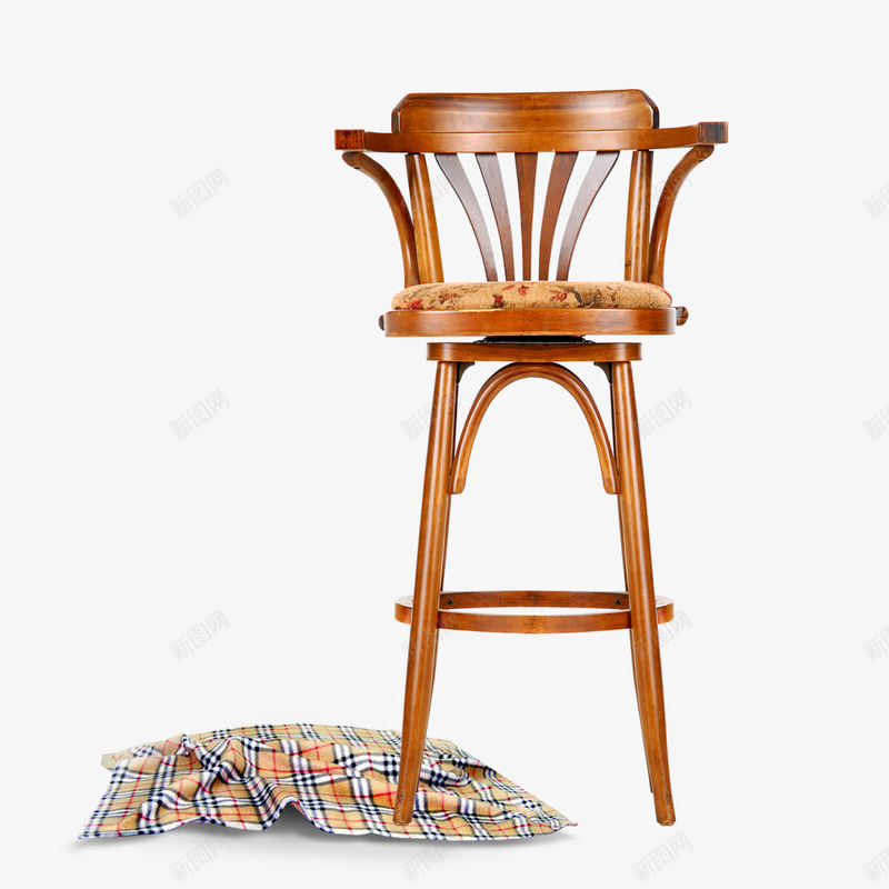 高脚椅子png免抠素材_新图网 https://ixintu.com 家具 布料 木质 椅子 高脚