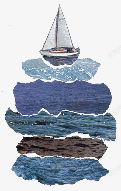 创意海洋帆船png免抠素材_新图网 https://ixintu.com 创意 卡通 帆船 手绘 插画 撕纸