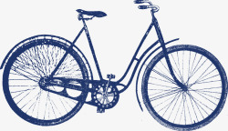 手绘女士自行车素材