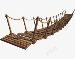 木质独木桥天桥素材