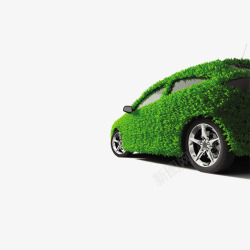 科技绿色树叶标识汽车环保高清图片