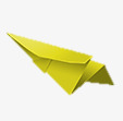 黄色纸飞机png免抠素材_新图网 https://ixintu.com 折纸 纸飞机 黄色纸张