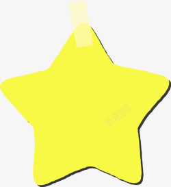 黄色五角星便条纸素材