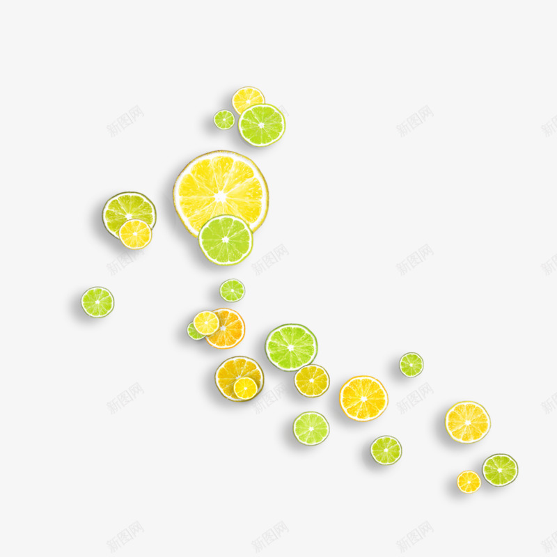 漂浮柠檬png免抠素材_新图网 https://ixintu.com 小清新 柠檬片 简约 青绿色
