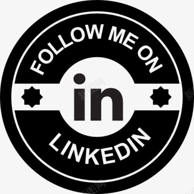 跟随我的LinkedIn社交徽章图标图标