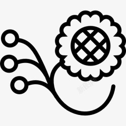 三分一枝分三种子图标高清图片