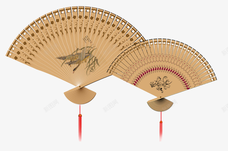 木质镂空雕刻加手绘折扇png免抠素材_新图网 https://ixintu.com 中国复古 坠子 手绘 折扇 镂空 雕刻