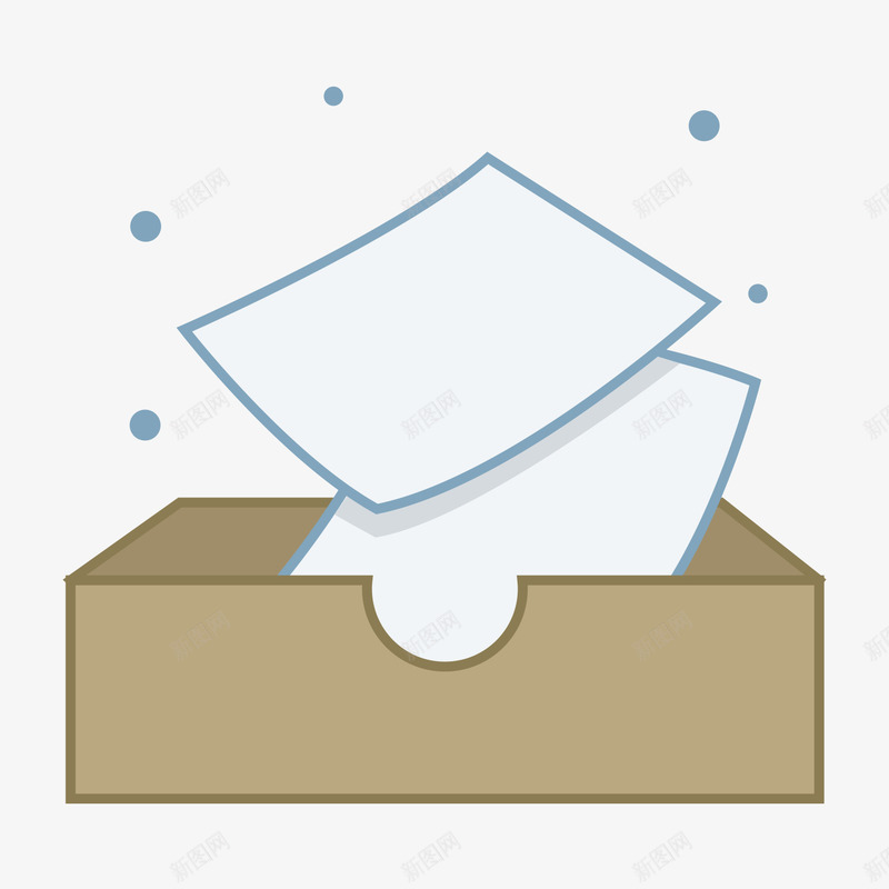 箱子里的纸张png免抠素材_新图网 https://ixintu.com 卡通 手绘 木色的 白色的 简图 纸张 纸箱子
