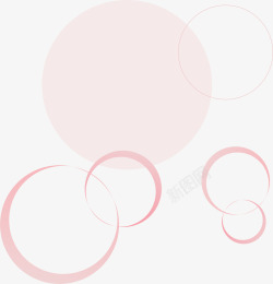 粉色圆圈漂浮素材