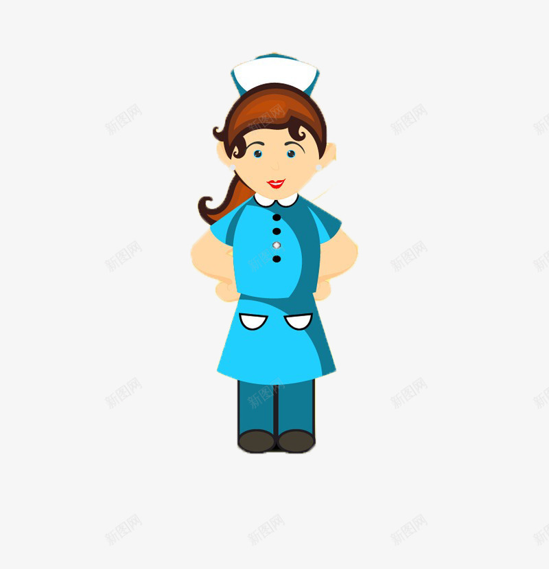 护士节装饰png免抠素材_新图网 https://ixintu.com 卡通手绘 护士 护士节 蓝色