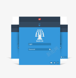 蓝色用户页面登录导航矢量图素材