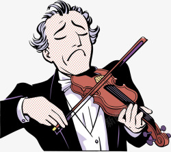 卡通拉小提琴的艺术家素材
