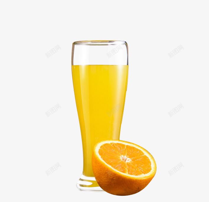 一杯鲜榨橙汁png免抠素材_新图网 https://ixintu.com 果汁 橘子 橙汁 玻璃杯 饮料