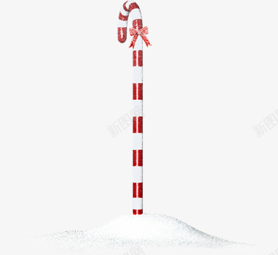 红色手绘圣诞节拐杖png免抠素材_新图网 https://ixintu.com 圣诞节 拐杖 红色