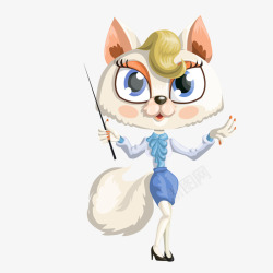 小猫免扣PNG图卡通版穿裙子的小猫咪高清图片