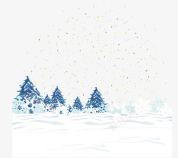 雪景松树矢量图素材